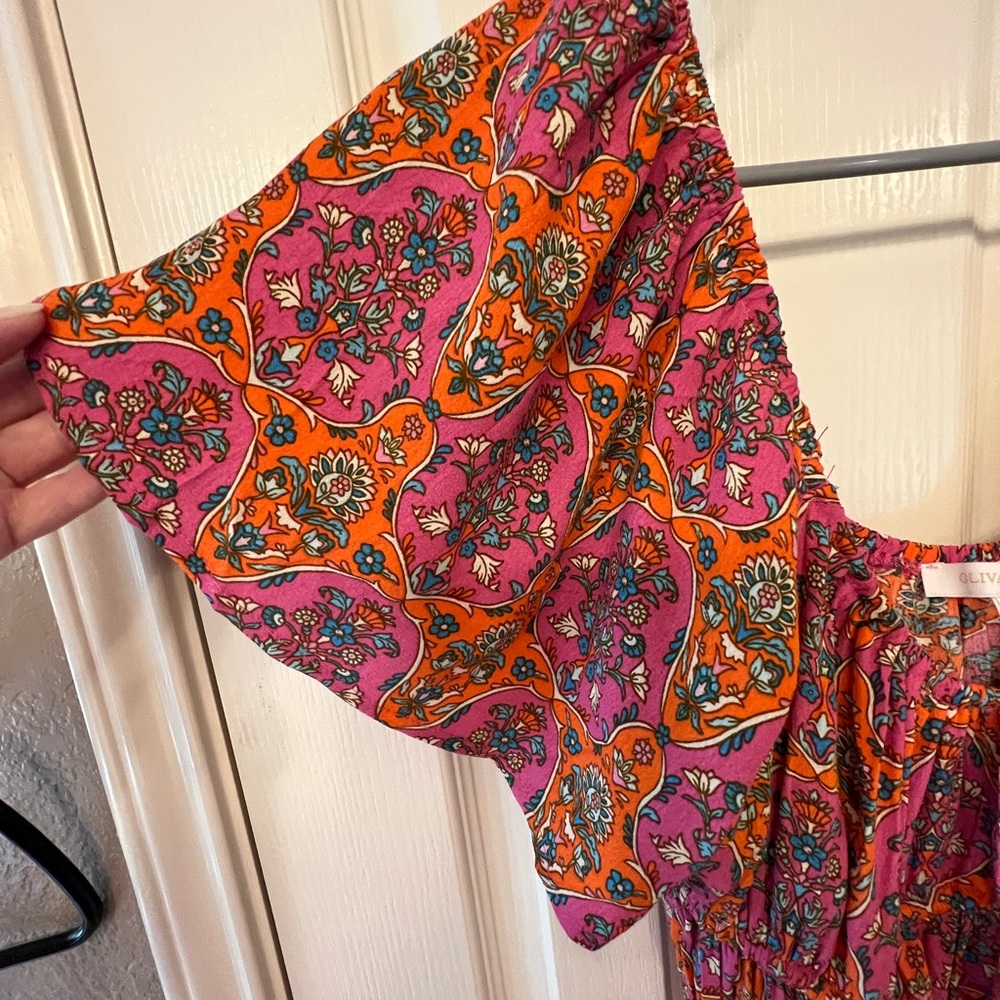 Olivaceous size medium bohemian floral mini dress - Picture 5 of 7